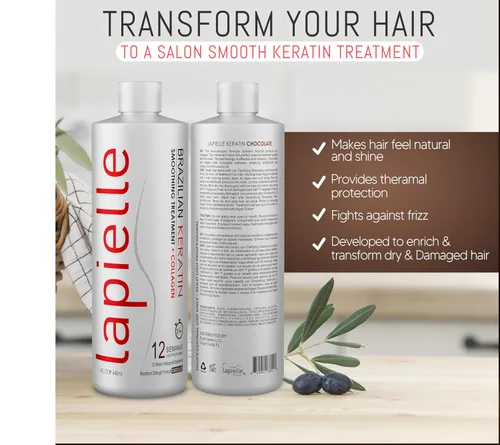 Vista 7 de Queratina brasileña con aceite de argán, para cabello seco y dañado, solo uso profesional (16 onzas líquidas).