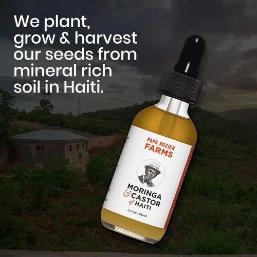Vista 7 de Papa Rozier Farms Aceite de ricino y moringa de mezcla orgánica pura 50/50 para tratamiento del crecimiento del cabello, hidratante de piel