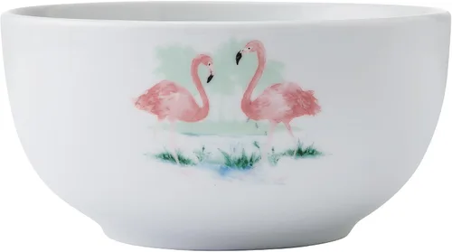 Vista 8 de Studio Nova Flamingo Haven Tropical juego de vajilla de 12 piezas, platos y cuencos, para 4 comensales
