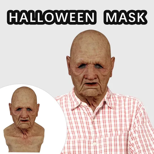 Vista 7 de Máscara de Halloween aterradora, máscara espeluznante súper suave, cosplay del demonio malvado, vestido elegante para fiesta de disfraces