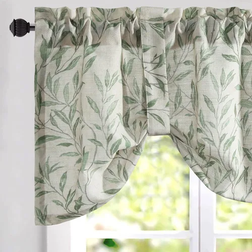 Vista 21 de VOGOL Cenefa floral negra para ventanas, patrón de pájaro, 52 x 18 pulgadas *Pájaro dorado