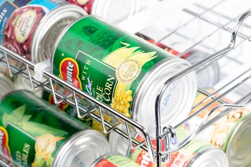 Vista 3 de Che'mar Organizador de latas para despensa: estante apilable para 36 latas, almacenamiento de alimentos enlatados, estante de despensa, armario