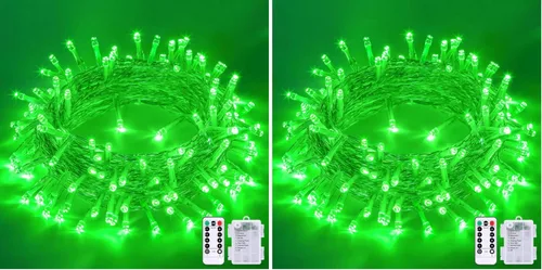 Vista 9 de JMEXSUSS Luces de Navidad multicolor que funcionan con pilas con 8 modos de control remoto, impermeables, 33 pies, 100 luces LED de Navidad