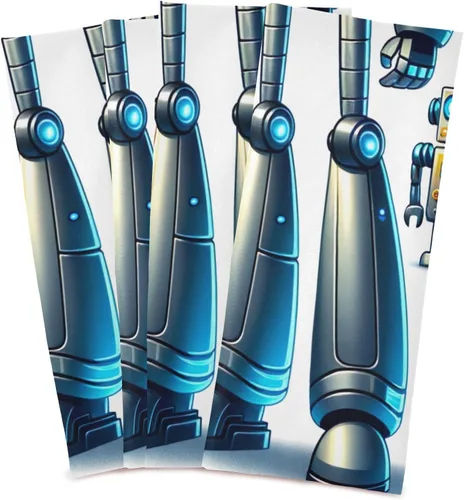 Vista 2 de GAIREG Cute Cartoon Robots Tea Towls, 28x18 Inch Decorative Kitchen Towels Farmhouse