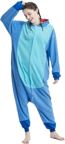 Vista 3 de OGU' DEAL Pijama unisex para adultos, ropa de dormir con diseño de animales para disfraz de fiesta de Halloween, traje diario de dibujos animados