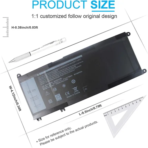 Vista 4 de Batería de 15.2V 56Wh 33YDH para Dell Inspiron 17 7000 7773 7779 7778 7786 2 en 1 15 7577 Latitude 15 3590 3580 3490 3380 G5 15 5588 7 g3 3579 3779