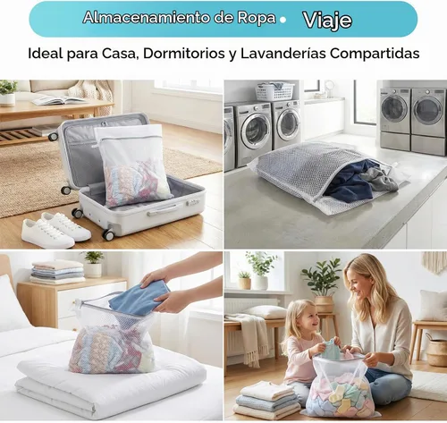 Vista 6 de GOGOODA Bolsa de malla para ropa delicada, juego de 2 bolsas de lencería para lavadora, ideal para lavandería, medias, blusas, ropa