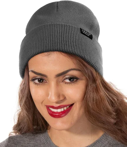 Vista 6 de Gorro de invierno con forro de satén para mujer, sombrero de reloj de punto con forro de seda, gorra unisex de calavera sólida