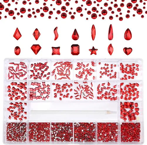 Vista 8 de 120 piezas, multi formas de piedras de imitación AB para decoración de uñas.