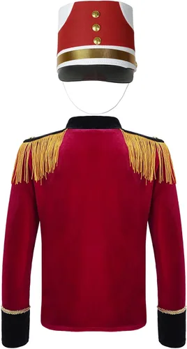 Vista 2 de easyforever Chaqueta de manga larga con borlas y cremallera frontal para niños y niñas, uniforme de banda de marcha, disfraz de mayorette