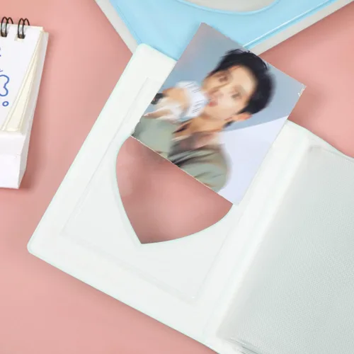 Vista 6 de 2 carpetas pequeñas para tarjetas fotográficas de 3 pulgadas, álbum de fotos Kpop pequeño, soporte para tarjeta de identificación con 5 hojas