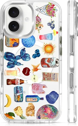 Vista 122 de Funda para iPhone 13 Pro, transparente con bonito patrón de tiburón azul, compatible con Magsafe funda protectora suave para mujeres y niñas (blanco)