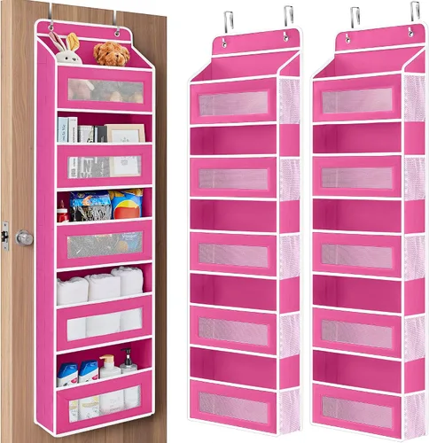 Vista 17 de JARLINK Over the Door Organizer Storage, 5-Tier Extra Large Hanging Storage with 10 Mesh Pockets, 100 lbs Capacity Behind Door Storage for Bedroom