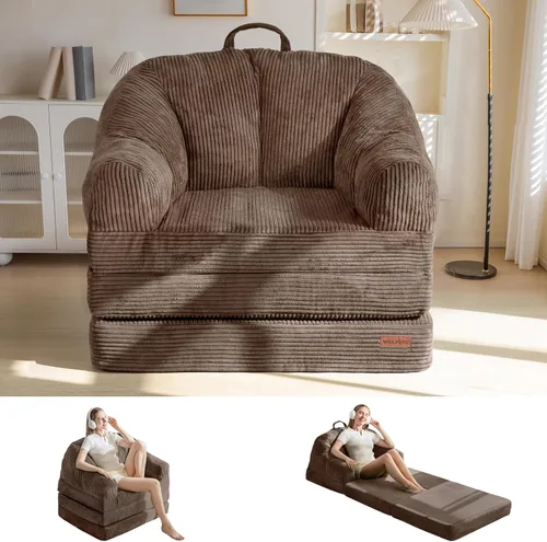 Vista 13 de MAXYOYO Sofá cama plegable con respaldo, sofá plegable sin hueso con asa