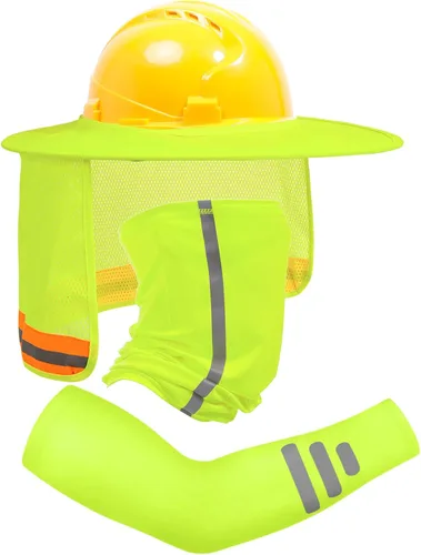 Vista 17 de TCCFCCT Protector Solar de Ala Completa con Malla para el Cuello, Visera Solar de Alta Visibilidad con Protección para el Cuello y Bandana Diadema