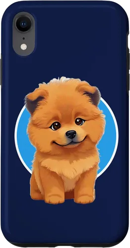 Vista 8 de iPhone 15 Cute Happy Chow Puppy Dog Cartoon Dog to Fall in Love Case