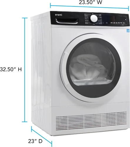 Vista 6 de Avanti Secadora de ropa de carga frontal compacta de 4.0 pies cúbicos de capacidad, certificado ENERGY STAR con controles digitales, 15 ciclos