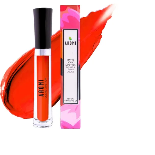 Vista 11 de Aromi Lápiz labial líquido negro cereza mate - Color de labios ciruela granate para mujer (cereza negra)