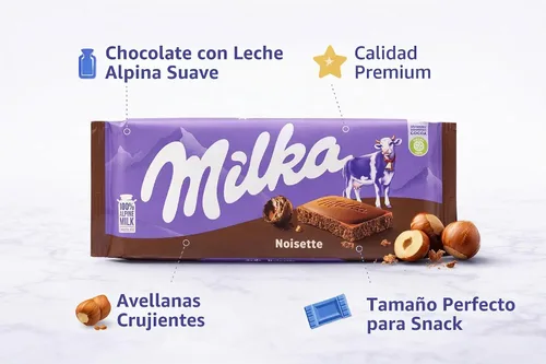 Vista 6 de Milka Noisette Chocolate con leche 3.17 oz (paquete de 10)