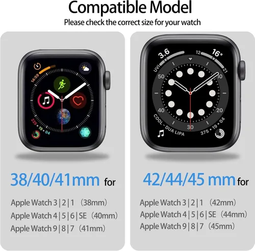 Vista 2 de Paquete de 3 correas de nailon con funda compatible con Apple Watch Band de 1.496 pulgadas, 1.575 pulgadas, 1.614 pulgadas, 1.654 pulgadas, 1.732