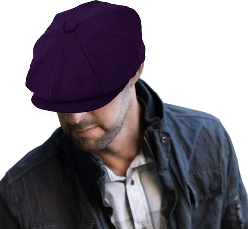 Vista 10 de EPOCH Gorra de lana para hombre, sombrero de golf Applejack de cabbie de tweed de conducción en espiga Nsb1910