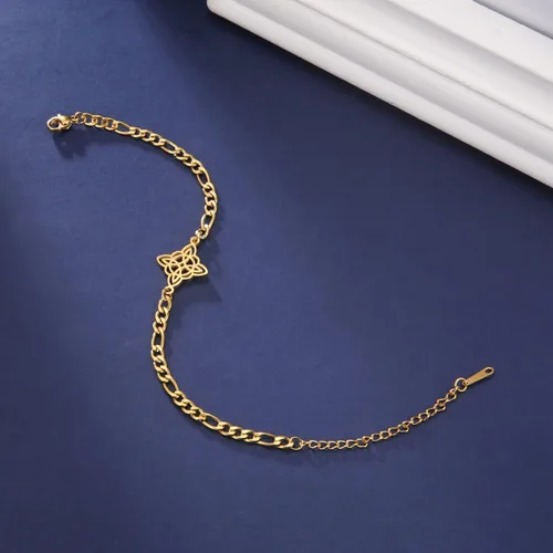 Vista 11 de Pulsera de nudo de bruja, nudo celta, símbolo de Wicca pagana, nudo mágico, pulsera de joyería de brujería, pulsera de acero inoxidable ajustable