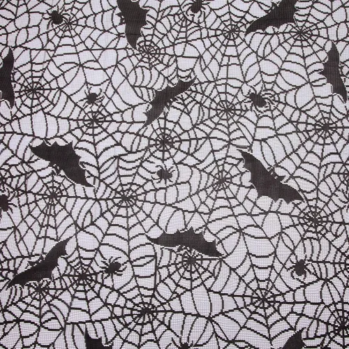 Vista 2 de mookaitedeocr - Mantel rectangular de encaje de poliéster de 83 x 60 pulgadas para decoración de mesa de fiestas de Halloween