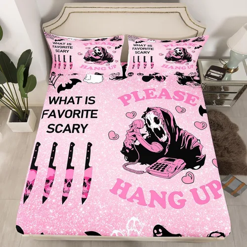 Vista 34 de Juego de sábanas bajeras con bonito diseño de gato negro para niños y niñas, diseño de dibujos animados de Halloween, gato, animales, sábanas