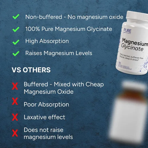 Vista 2 de Glicinato de magnesio puro Bisglicinato de magnesio completamente reaccionado Relajación muscular y apoyo para dormir – Bien tolerado