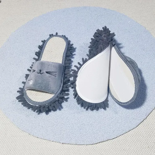 Vista 3 de Moorfowl Pantuflas de microfibra de chenilla de gato desmontables
