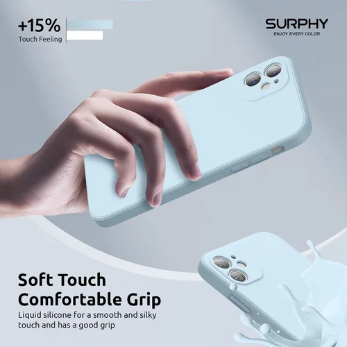 Vista 5 de SURPHY Diseño para Funda iPhone 11 con Protección de Cámara, Diseño Delgado de Borde Recto, Funda de Teléfono de Silicona Líquida para iPhone 11