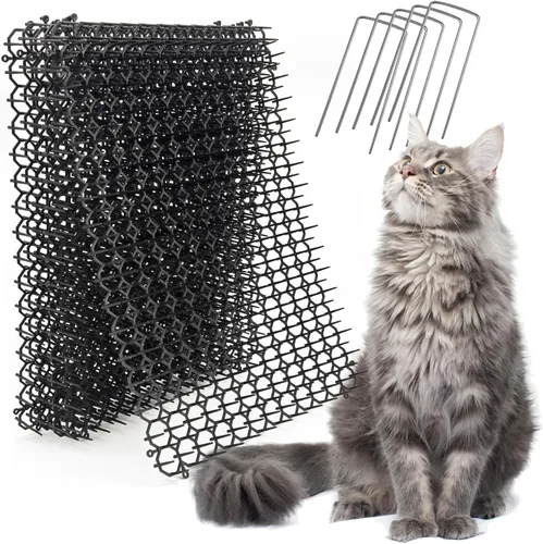 Vista 7 de Ley's Paquete de 10 alfombrillas para gatos de 16 x 13 pulgadas, disuasorio de excavación para perros, disuasorios para gatos con picos