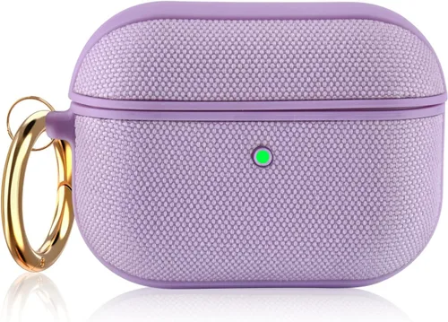 Vista 8 de Funda compatible con Apple AirPods Pro, piel auténtica y cubierta de PC, funda protectora completa con llavero, color negro