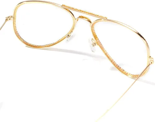 Vista 5 de Moca Jewelry - Gafas de hip hop con diamantes de imitación de diamantes de imitación con marco de metal de cristal para hombres y mujeres