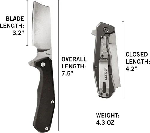 Vista 6 de Gerber Asada EDC - Cuchillo de bolsillo plegable, para caza, clip