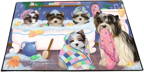 Vista 8 de Doggie of the Day Biewer Dogs Floor Mat - 4th of July Independence Day - Best Dog Doormat - Protector Decor - Unique Portrait Art - Premium Quality