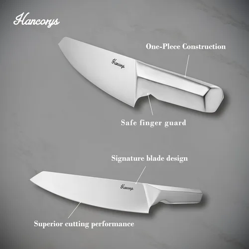 Vista 4 de Juego de cuchillos de acero inoxidable japonés con afilador integrado, cuchillos afilados con mango ergonómico antideslizante, apto