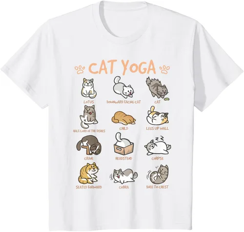 Vista 30 de Cat Yoga Poses Cats Practicing Mindfulness Meditación Kitten - Camiseta, Negro, S