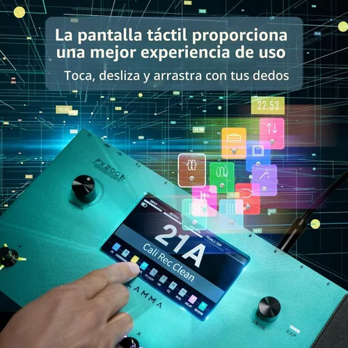Vista 5 de FLAMMA FX200 - Procesador multiefectos con batería, pantalla táctil LCD de 5" programable, puerto MIDI, amplia E/S, grabación de audio USB, 58