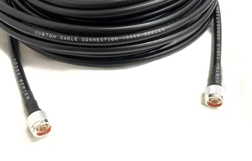 Vista 3 de Custom Cable Connection Cable de antena coaxial de baja pérdida de 10 pies N macho a N macho LMR400 veces para microondas de 50 ohmios