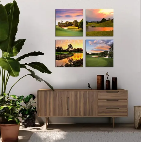 Vista 2 de Pankila Imágenes artísticas para pared de campo de golf, póster en lienzo impreso de golf de Estados Unidos, decoración de pared para sala de estar