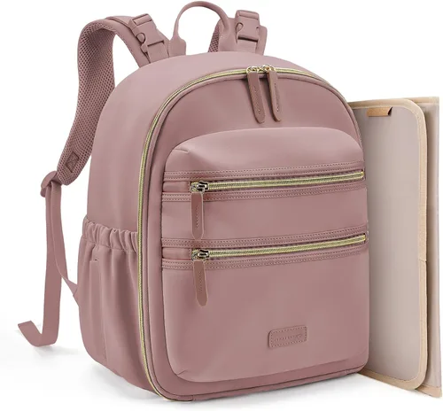 Vista 7 de mommore Mochila de Pañales de Neopreno Pequeña Bolsa de Bebé Mochila de Viaje Mini para Pañales para Recién Nacidos con Bolsillos Aislados, Correas