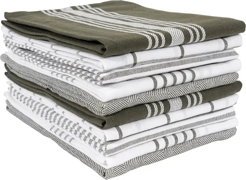 Vista 17 de KAF Home Soho - Juego de 10 toallas de cocina Toallas de té de 18 x 28 pulgadas Juego mixto suave y absorbente de toallas planas (beige)