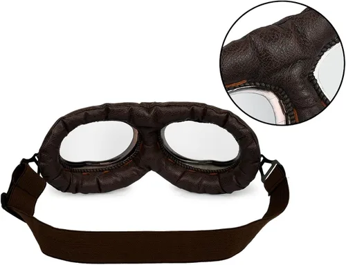 Vista 5 de Gafas de cosplay Steampunk para motocicleta, disfraz retro estilo piloto