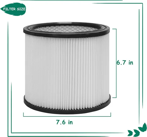 Vista 6 de 90304 Filtro de repuesto con tapa, compatible con Shop-Vac 90304, 90350, 90333, Shop Vac 903-04-00, 9030400, 90595, aspiradoras húmedas y secas de 5