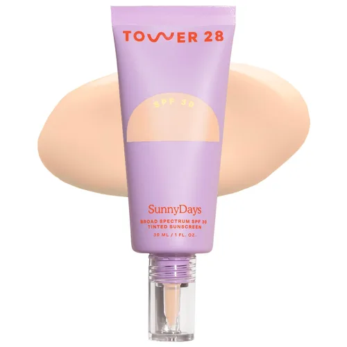 Vista 11 de Tower 28 Base de maquillaje con SPF 30, protector solar tintado SunnyDays 05 FAIRFAX