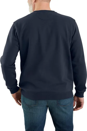 Vista 2 de Carhartt - Sudadera de peso medio y cuello redondo para hombre Nuevo azul marino