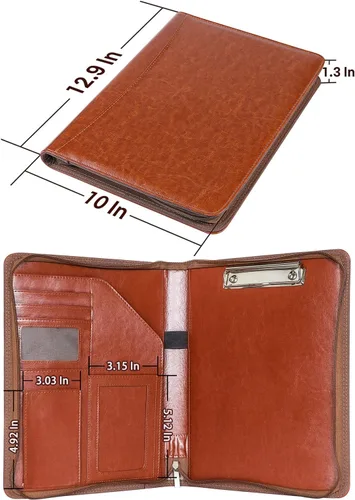 Vista 2 de Regalos personalizados para hombres, cartera de cuero, regalo de cumpleaños para esposo e hijo, padfolio regalo de oficina para compañero