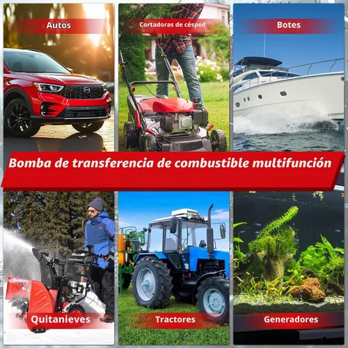 Vista 8 de Bomba de transferencia de combustible Aoteda alimentada por batería con sensor de parada automática, protección contra fugas (2.4 GPM), manguera