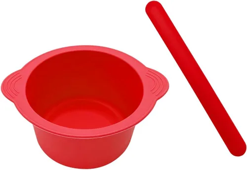 Vista 8 de KVZVK Cuenco de Cera de Silicona Antiadherente Recipiente Forro para Depilación con Espátula de Cera (Rosa)